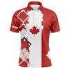 Custom Golf Men Polo Shirt, Custom Name Canada Flag Patriot Apparel - Personalized Sports Gift For Men, Husband, Boyfriend, Golf Lover
