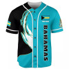 Custom Personalized Bahamas Flag Coat of Arms Symbol Baseball Jersey Shirt Size S-5XL