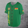 Custom Number Bolivia Flag Coat of Arms Patriotic 3D Baseball Jersey Size S-5XL