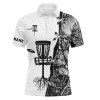 Custom Disc Golf Men Polo Shirt - Custom Name Blue Black Camo Disc Golf Basket Apparel - Personalized Gift For Disc Golf Lover, Men, Husband, Team