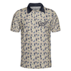 Golf Objects Pattern Short Sleeve Men Polo Shirt, Golf Tee And Club Polo Shirt, Best Golf Shirt For Men