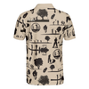 Beige Vintage Silhouette Golfers All Over Print Men Polo Shirt, Cream Polo Shirt, Best Golf Shirt For Men, Golf Gift Idea For Golfers