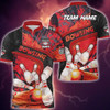 Custom Bowling And Pins Abstract Grunge Texture, Multicolor Option Customized Name 3D Bowling Jersey Shirt
