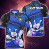 Custom Bowling And Pins Abstract Grunge Texture, Multicolor Option Customized Name 3D Bowling Jersey Shirt