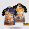 Custom Personalized Fire American Flag Bowling Jersey Shirt – Perfect Gift for Bowling Fans