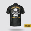 Custom Name And Team Name Skull Smoke Bowling Jersey Shirt – Gift For Bowling Enthusiasts