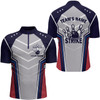 Custom Personalized bowling Quarter-Zip shirt for men blue lightning Custom name Team skull bowling Jerseys 12