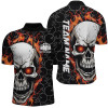 Custom Personalized Skull Bowling Shirt For Men Custom Team's Name Flame Bowler Jerseys Multi Color