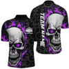 Custom Personalized Skull Bowling Shirt For Men Custom Team's Name Flame Bowler Jerseys Multi Color