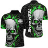 Custom Personalized Skull Bowling Shirt For Men Custom Team's Name Flame Bowler Jerseys Multi Color