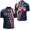 Custom Patriotic Men's Bowling Jersey Shirt, Custom Name Team Men Bowlers Jersey American Flag, Bowling Flag Shirt