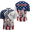 Custom Patriotic Men's Bowling Jersey Shirt, Custom Name Team Men Bowlers Jersey American Flag, Bowling Flag