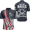 Custom Bowling shirts for men American flag patriotic Bowling Ball & Pins men Quarter Zip