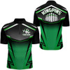 Custom Custom Bowling Shirt for Men Kingpins Green Quarter-Zip Bowling Shirt with Name, Men Bowlers Jersey