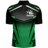 Custom Custom Bowling Shirt for Men Kingpins Green Quarter-Zip Bowling Shirt with Name, Men Bowlers Jersey