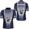 Custom I'm Going on Strike Bowling Shirt for Men Quarter-Zip Personalized Blue Men Bowlers Team Bowling Jersey