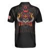Firefighter Skull Flame Short Sleeve Men Polo Shirt, First In Last Out American Flag Firefighter Shirt For Men, Gift For Firefighter