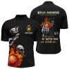 Custom Bowling Quarter Zip shirts for men custom black bowling skull darkness old friend come play with you