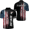 Custom American Flag Bowling Shirt for Men Custom Bowling Jersey Strike Patriot League Bowlers