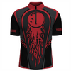 Custom Red Flame Bowling Jersey Shirts For Men, Bowling Team Flaming Bowling Ball