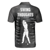Swing Thoughts Golf Polo Shirt, Black And Smoke Golfing Shirt, Funny Golf Shirt For Men - Perfect Gift For Men, Golfers