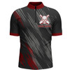 Custom Punisher Skull Bowling Quarter-Zip Shirt For Men Black & Red Bowling Jersey Bowling Team Shirt