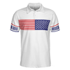 American Golfer Golfing Men Polo Shirt, Strips Barcode American Flag Polo Shirt, Patriotic Golf Shirt For Men, Gift For Golfers