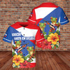 Custom Name Puerto Rico Flag – Floral Flogs PlayingGuitar BaseBall Jersey