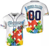 Custom Autism Awareness Jerseys Men, Puzzle Autism Baseball Jersey Puzzle Ribbon