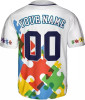 Custom Autism Awareness Jerseys Men, Puzzle Autism Baseball Jersey Puzzle Ribbon