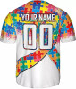 Custom Autism Awareness Jerseys Men, Puzzle  Baseball Jersey