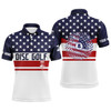 Custom Disc Golf Men Polo Shirt - Custom Name American Flag Patriot Apparel - Personalized Gift For Disc Golf Lover, Men, Husband, Team