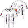 Custom Personalized Philippines Baseball Jersey, Filipino Flag Baseball Jersey, Philipp