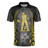 Golfer On Yellow Silhouette Men Polo Shirt, Checker Pattern Racing Polo Shirt, Best Golf Shirt For Men, Best Gift For Golfers