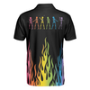 Skeleton Playing Golf Polo Shirt, Rainbow Pallette Fire Golfing Polo Shirt, Cool Golf Shirt For Men - Perfect Gift For Men, Golfers