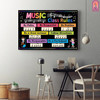 Music Class, Classroom Rules, Be Polite Be Respectful Be Positive Back To School Poster and Canvas