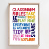Classroom Rules, Take Turns Be Kind Play Nice Everyone Is Welcome Poster and Canvas