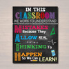 Classroom Rules, Back To School, In This Room We Work To Understand Mistakes Because They Allow Real Poster and Canvas