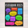 Classroom Rules, Follow All The Direction Beatthebell Show Up On Time Deadlines Turn In Your Assignments When They Are Due Poster and Canvas