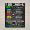 Back To School, In This Classroom, Respect I Will Respect You Pleasr Respect Me Too No Matter What The Problem Is Poster and Canvas
