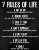 Life Poster, 7 Rules Of Life, Let It Go Ignore Them Give It Time Don’t Compare Poster and Canvas