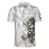 Black And White Skull Golf Men Polo Shirt, I'm The King Of The Course Golf Shirt For Men, Cool Gift For Male Golfers
