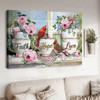 Faith Hope Love, Cardinal Bird, Poster Decor, Flower Lover Poster and Canvas