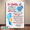 Custom Hi Dad I Have Made Prints Of My Little Feet Then You Can Remember, Happy Father’s Day Customized Personalized NAME Poster and Canvas