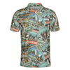 Summer Camp Adventure Sticker Pattern Polo Shirt, Camping Sticker And Badge Polo Shirt, Camping Shirt For Men - Perfect Gift For Men