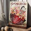 God Says You Are Unique Special Lovely Precious Strong Chosen, Hummingbird Flower Poster and Canvas