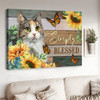 Simple Blessed, Butterfly Sunflower, Cat Lover, Poster Decor Poster and Canvas