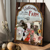 The Cattle Poster, Welcome To The Farm, Dairy Cow Sheep Pig Chicken Horse Poster and Canvas