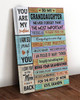 You Are My Sunshine To My Granddaughter Never Forget That The Most Important Thing Is To Enjoy Your Life Poster and Canvas