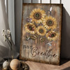 Hummingbrid Sunflower, Hummingbrid Poster, Just Breathe Poster and Canvas